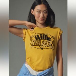 Anthropologie Letluv Willie Nelson tee XS